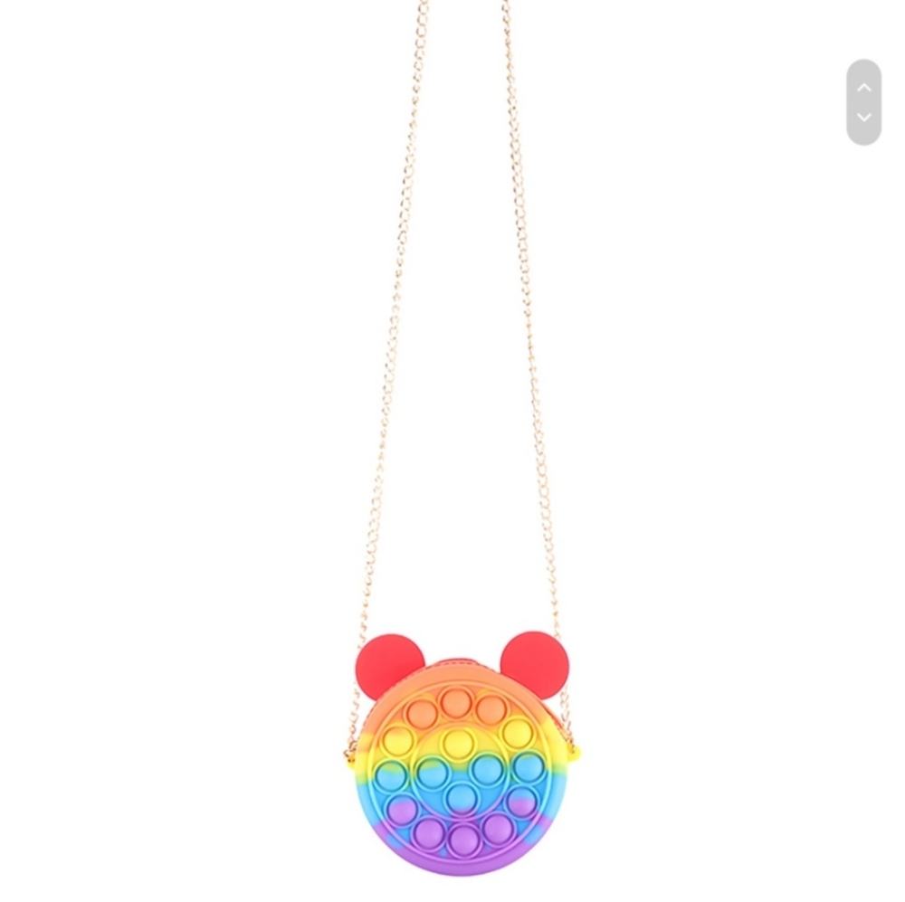 MOUSE COIN PURSE WALLET W/ REMOVABLE CHAIN STRAP FIDGET TOY - Picture 2 of 2